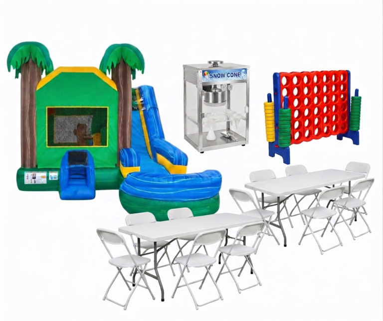 Backyard Celebration Package – 6-in-1 Tropical Bounce House Combo