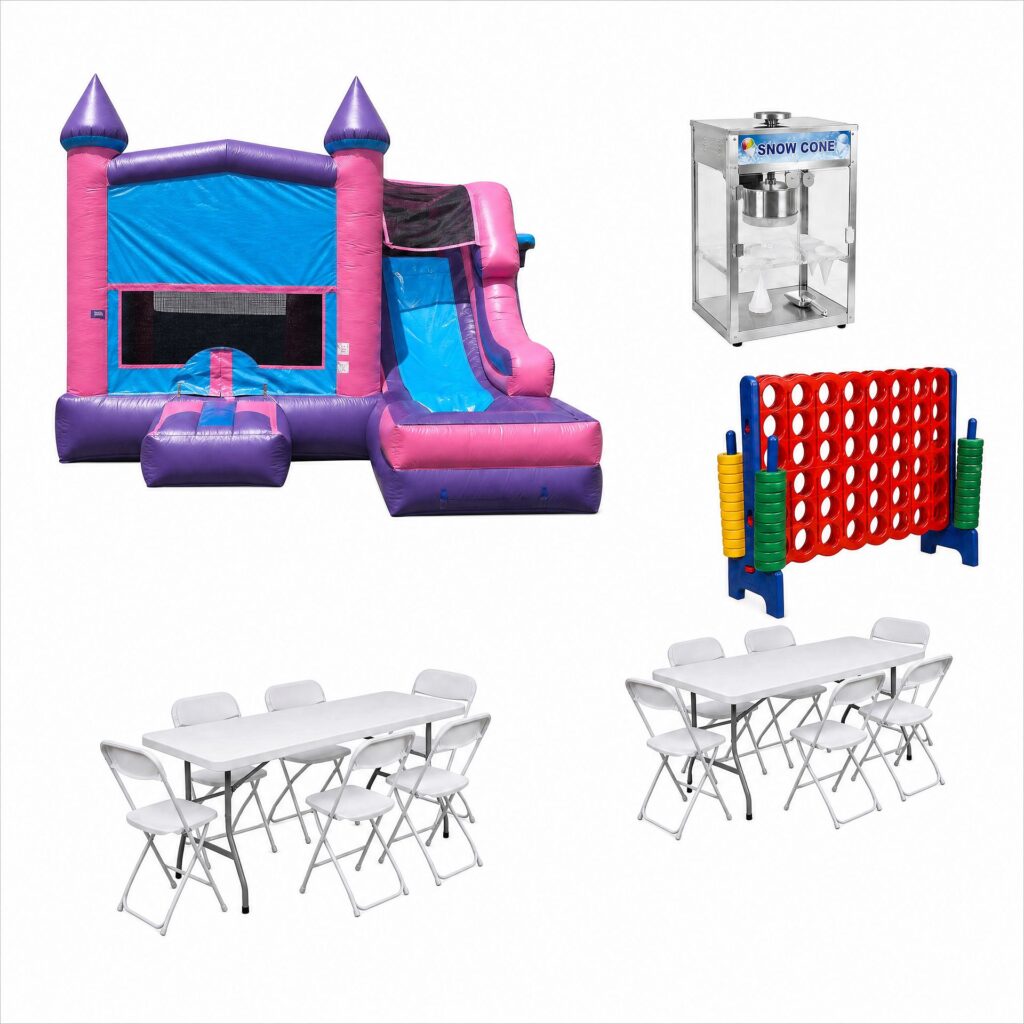 Princess Bouncer with slide Package (Wet or Dry)