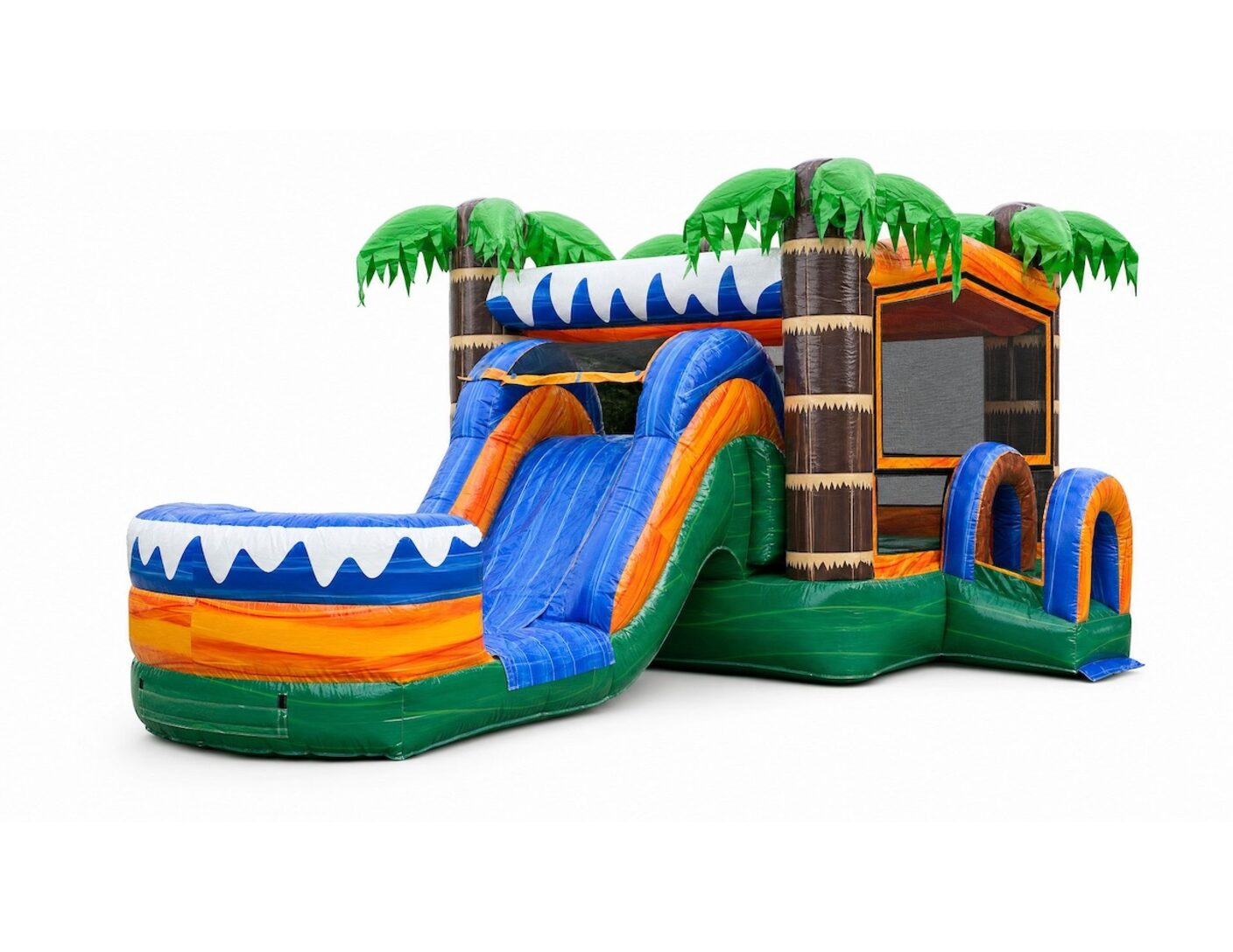 4 in 1 Tropical Lagoon Combo bounce house with slide (Wet/Dry)