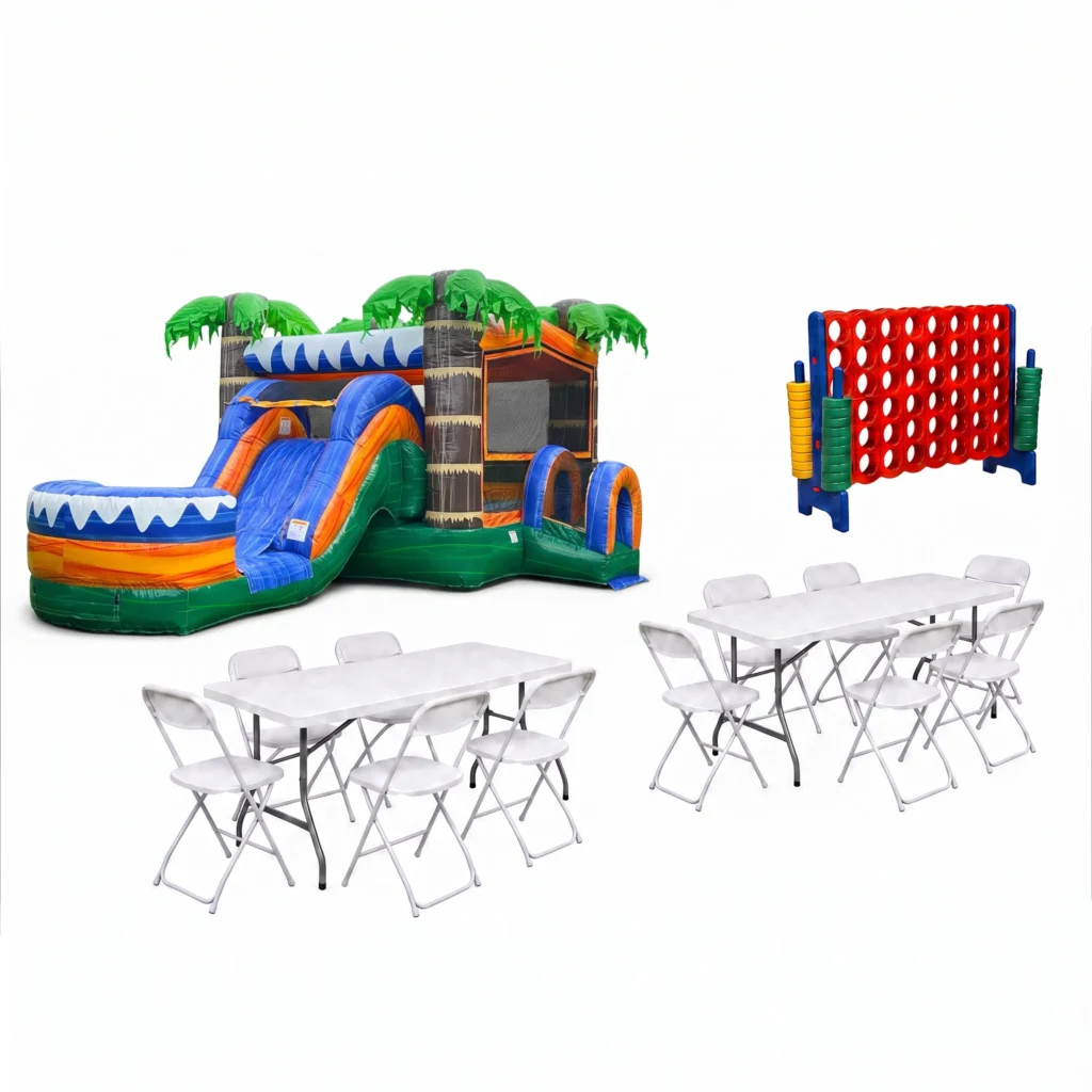 4 in 1 Tropical Lagoon Combo bounce house Party Package
